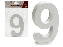 Pincello Numéro 9 en bois blanc 2x11 cm (Set de 24)