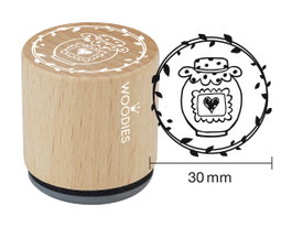 Woodies Tampon en bois et caoutchouc pot de confiture 33x30mm