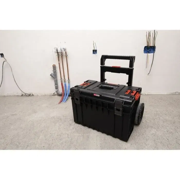 KS TOOLS - 850.0381F - Trolley pour caisse à outils mobile avec roues, résistance 120 kg, étanche, plateau de coupe et rangements multiples