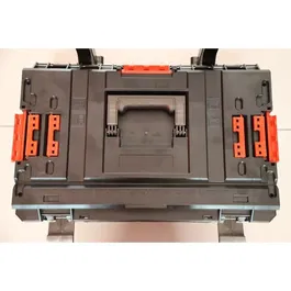 KS TOOLS - 850.0381F - Trolley pour caisse à outils mobile avec roues, résistance 120 kg, étanche, plateau de coupe et rangements multiples