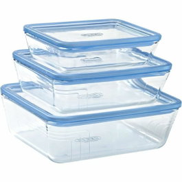 Pyrex Lot de 3 Boîtes de conservation Zero Plastic en verre, 0,8/1,5/2,6 L