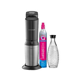 Sodastream 1015511494 - Machine à eau gazeuse Crystal, pack méga en finition argent/noir