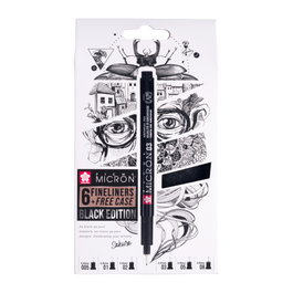 Sakura Pigma Micron Negro Edition Set de 6 tailles, Noir