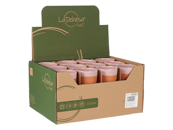 La Dehesa Verre en Terre Cuite Rosa 330 ml 9x9x9 cm (Set de 24)