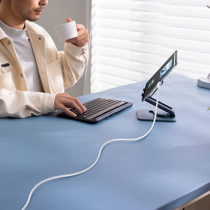 Baseus Silky Series Câble de charge USB-C vers Lightning 20W 2m Blanc Moon