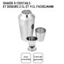 Fackelmann Set Shaker à cocktails 400 ml et Doseur diabolo 2/4 cl