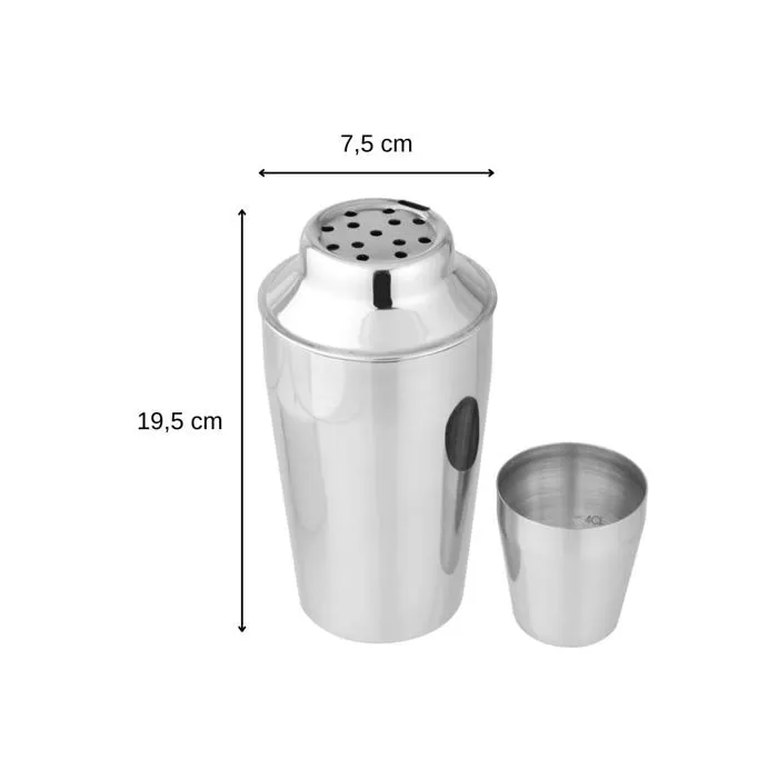 Fackelmann Shaker à Cocktail en Inox 400 ml avec Doseur Diabolo 2 cl et 4 cl - Set pour Mixologie et Bar