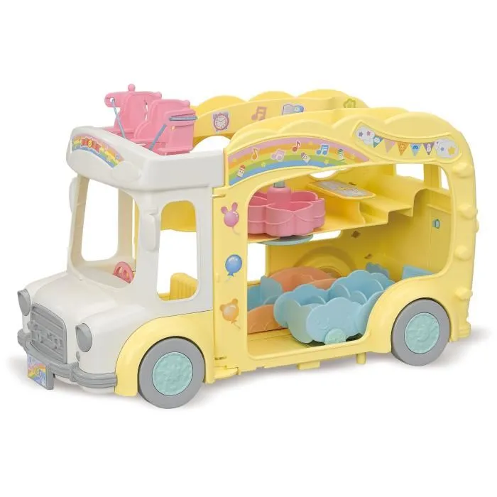 Sylvanian Families 5744 - Bus de jeu transformable en cour de récréation avec balançoire et tourniquet Sylvanian Families 5744 - Bus de jeu transformable en cour de récréation avec balançoire et tourniquet