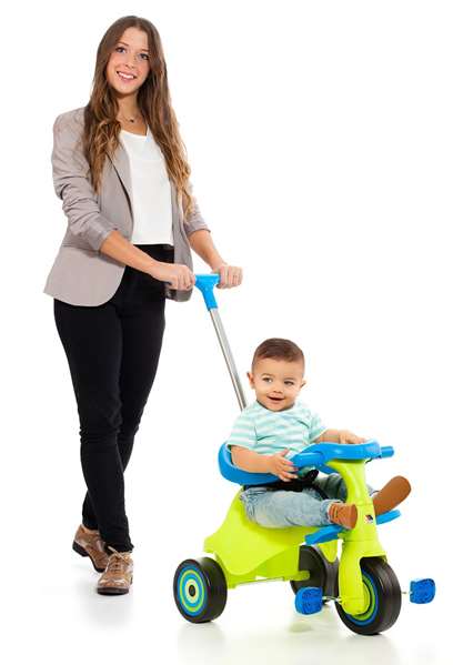 Molto Triciclo Urban Trike City Vert - Tricycle 5 en 1 pour Enfant (89 cm, Dès 10 Mois) en Métal et Plastique