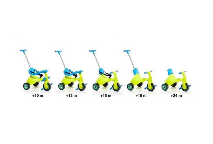 Molto Triciclo Urban Trike City Vert - Tricycle 5 en 1 pour Enfant (89 cm, Dès 10 Mois) en Métal et Plastique