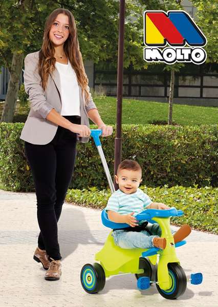 Molto Triciclo Urban Trike City Vert - Tricycle 5 en 1 pour Enfant (89 cm, Dès 10 Mois) en Métal et Plastique