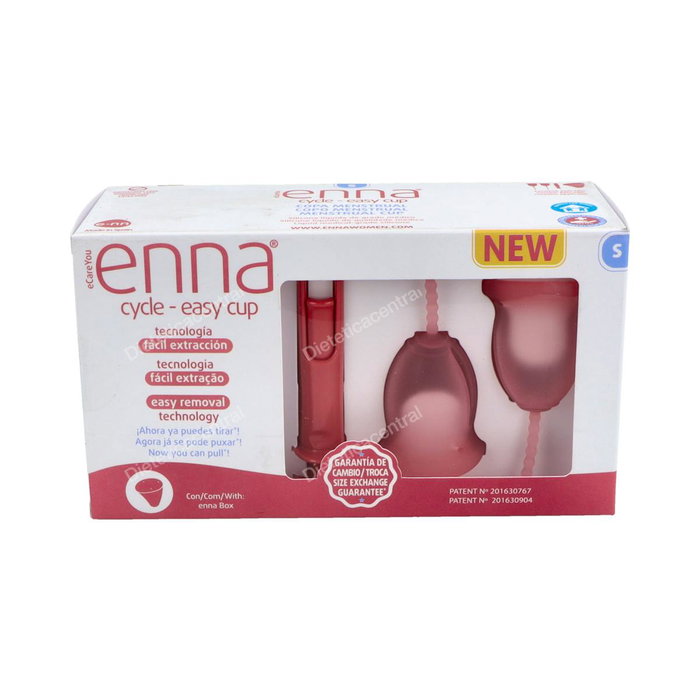 ENNA CYCLE ENNA COPA MENSTRUAL EASY (S) - Pack de 2 copas + applicateur et boîte stérilisatrice ENNA CYCLE ENNA COPA MENSTRUAL EASY (S) - Pack de 2 copas + applicateur et boîte stérilisatrice