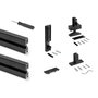 Emuca Lot de 2 cadres Zero avec quincaillerie et profilés pour montage au sol et au mur avec niveleur rectangulaire, Aluminium et Zamak, Noir texturé