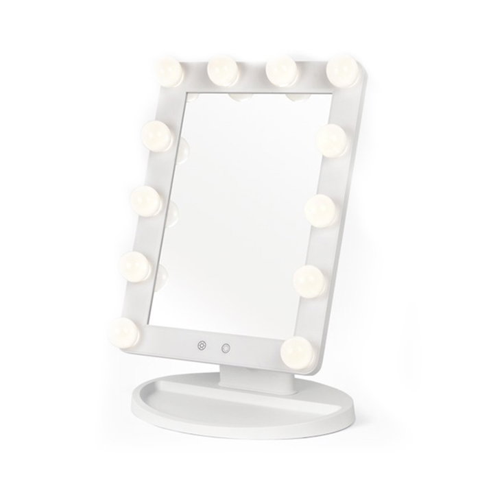 Perfect Beauty Miroir de maquillage électrique avec 12 ampoules LED et capteur tactile Perfect Beauty Miroir de maquillage électrique avec 12 ampoules LED et capteur tactile