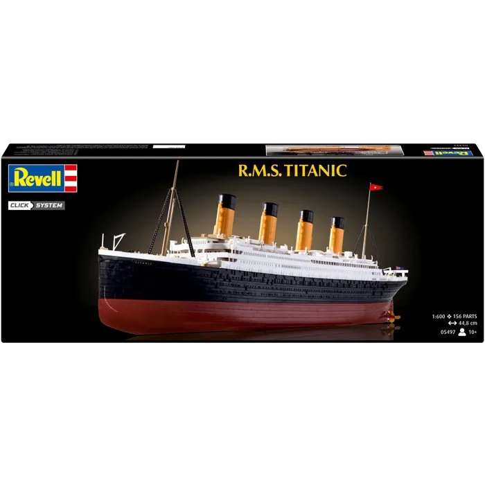 Revell - Maquette à construire R.M.S Titanic - Click System Sans Colle - Pièces Pré-peintes - Idéal Débutant