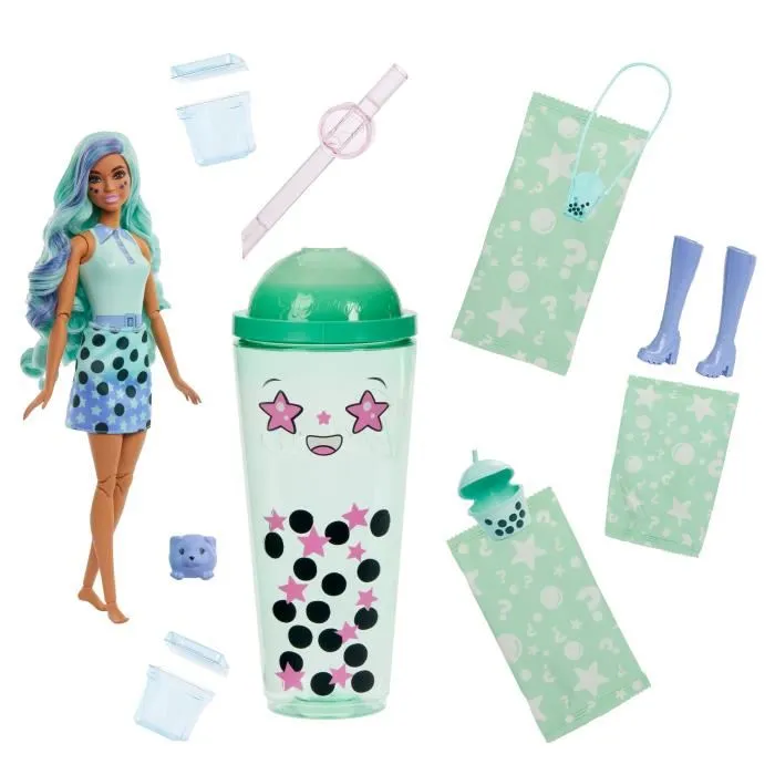 Barbie Poupée Pop Reveal Bubble Tea Parfumée avec Accessoires et 8 Surprises, Série Bubble Tea, HTJ21 Barbie Poupée Pop Reveal Bubble Tea Parfumée avec Accessoires et 8 Surprises, Série Bubble Tea, HTJ21