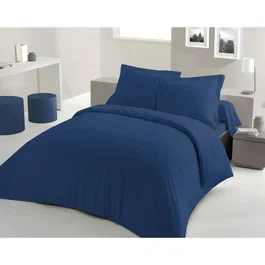 Lovely Home Parure de couette 100% coton bleu 240x260 cm