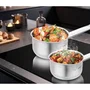 Arthur Martin Set de 5 Casseroles en Acier Inoxydable, Intérieur Satiné avec Graduation et Bec Verseur, Compatible Tous Feux Dont Induction
