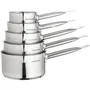 Arthur Martin Set de 5 Casseroles en Acier Inoxydable, Intérieur Satiné avec Graduation et Bec Verseur, Compatible Tous Feux Dont Induction