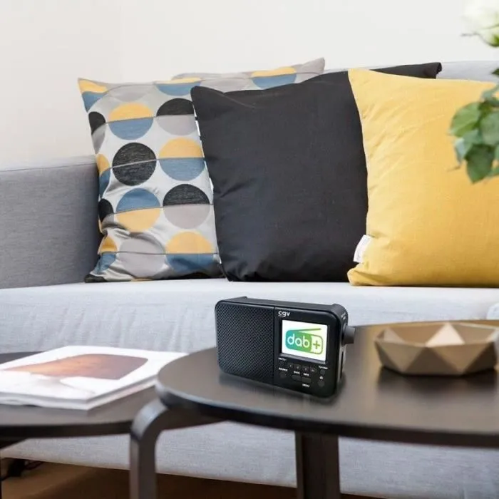 CGV DR7+ Radio portable DAB+ et FM avec écran couleur TFT 2,4", prise casque et mode éco-consommation