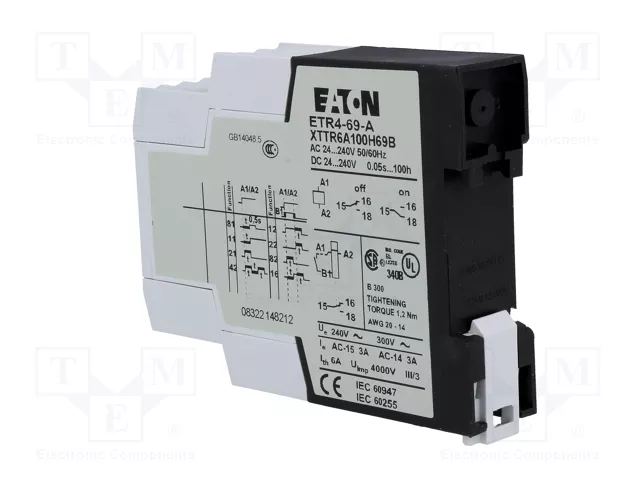 EATON ELECTRIC Relais de temps analogique 0,05s÷100h SPDT EATON ELECTRIC Relais de temps analogique 0,05s÷100h SPDT