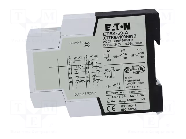 EATON ELECTRIC Relais de temps analogique 0,05s÷100h SPDT EATON ELECTRIC Relais de temps analogique 0,05s÷100h SPDT