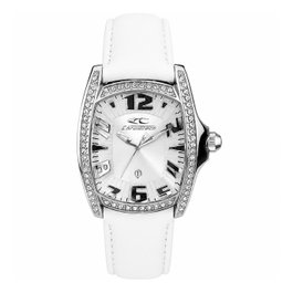 Chronotech CT7988LS09 avec cadran blanc et bracelet en cuir