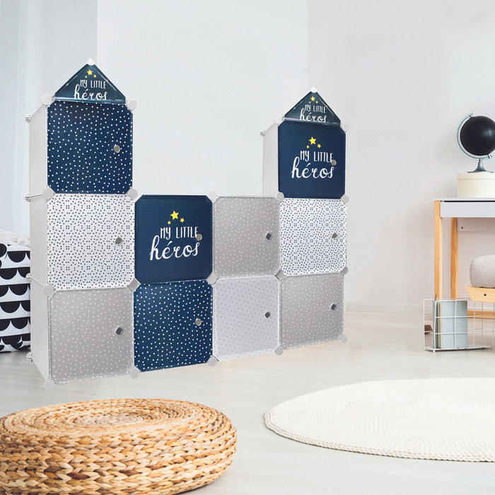 Home Deco Kids Étagère Modulaire 2 Cubes Bleu