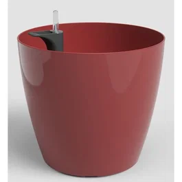 Artevasi San Remo SWS 36 BR - Pot de fleurs avec pieds - Pour intérieur et extérieur - Plastique résistant aux UV - Ø36 x H33,5 cm - 25 L - Rouge foncé