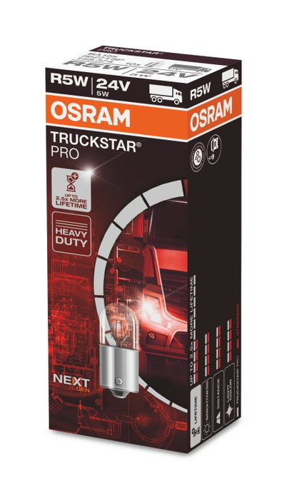 M-Tech OSRAM TRUCKSTAR PRO NEXTGEN +120% BA15S 24V 5W (Lot de 10) M-Tech OSRAM TRUCKSTAR PRO NEXTGEN +120% BA15S 24V 5W (Lot de 10)