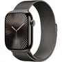 Apple Watch Series 10 GPS + Cellular 46mm, Boîtier Titane Slate avec Bracelet Milanese Loop Slate Taille M/L - Noir