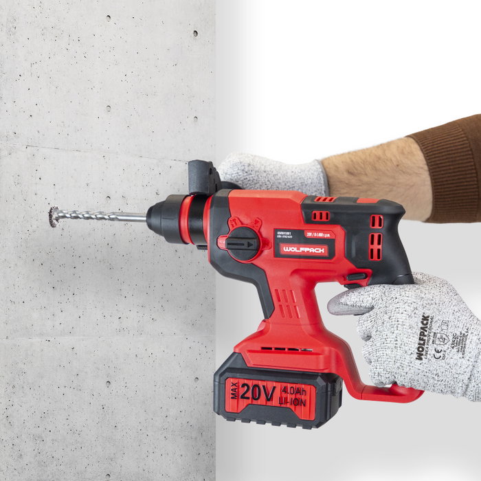 Wolfpack Linea Profesional Marteau perforateur SDS Plus 20V 4Ah avec maletín