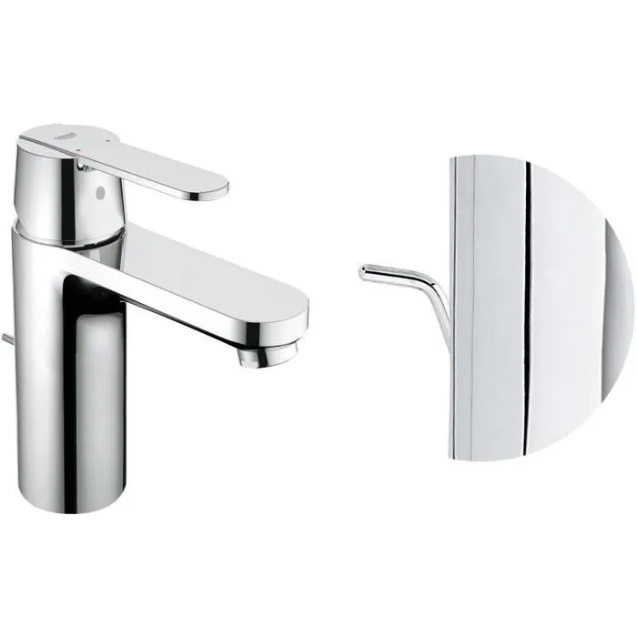 Grohe Robinet Mitigeur Lavabo Get 23454000 avec Tirette et Bonde, Finition Chrome StarLight, Faisant Économie d'Eau, Qualité Allemande