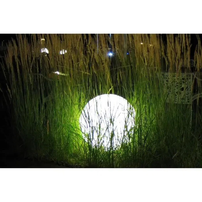 LUMISKY Bobby W50 - Boule lumineuse LED pour extérieur, blanc froid, filaire E27, 50 cm, design moderne LUMISKY Bobby W50 - Boule lumineuse LED pour extérieur, blanc froid, filaire E27, 50 cm, design moderne