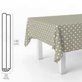 ORYX Nappe en rouleau beige à pois, 140 cm x 20 m