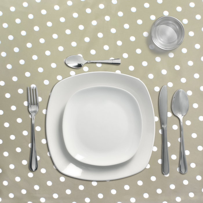 ORYX Nappe en rouleau beige à pois, 140 cm x 20 m