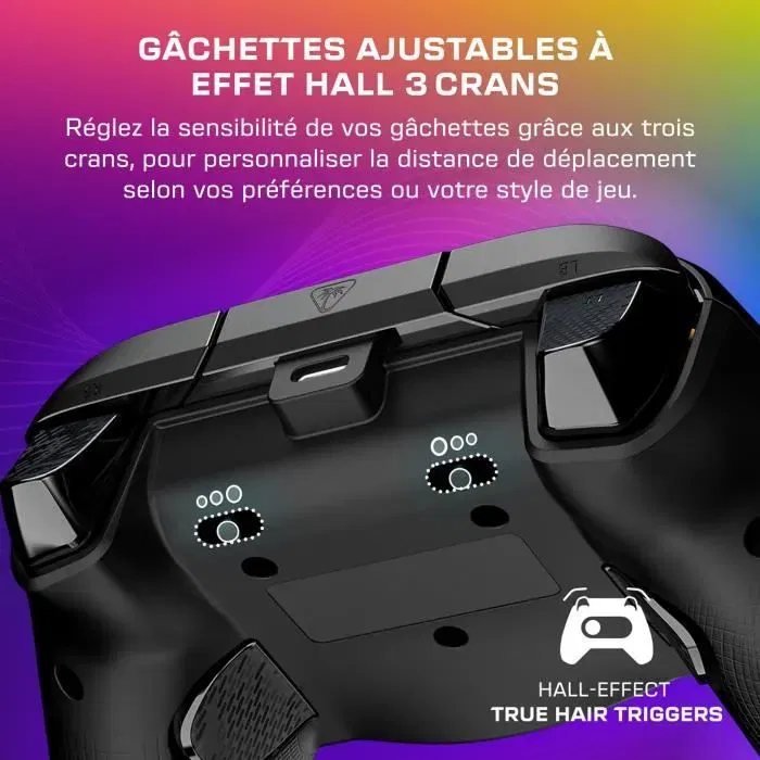 Turtle Beach Manette de jeu Afterglow Wave TBC-2002-05 RGB filaire pour Xbox et PC, Noir, éclairage personnalisable et gâchettes ajustables Turtle Beach Manette de jeu Afterglow Wave TBC-2002-05 RGB filaire pour Xbox et PC, Noir, éclairage personnalisable et gâchettes ajustables