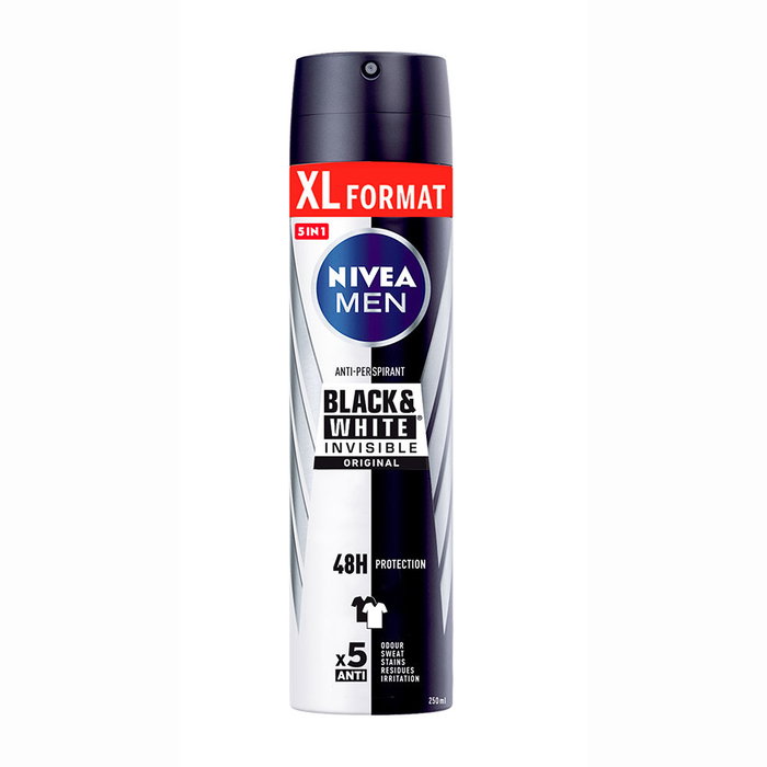 Nivea Déodorant spray invisible original pour hommes Black & White 250 ml