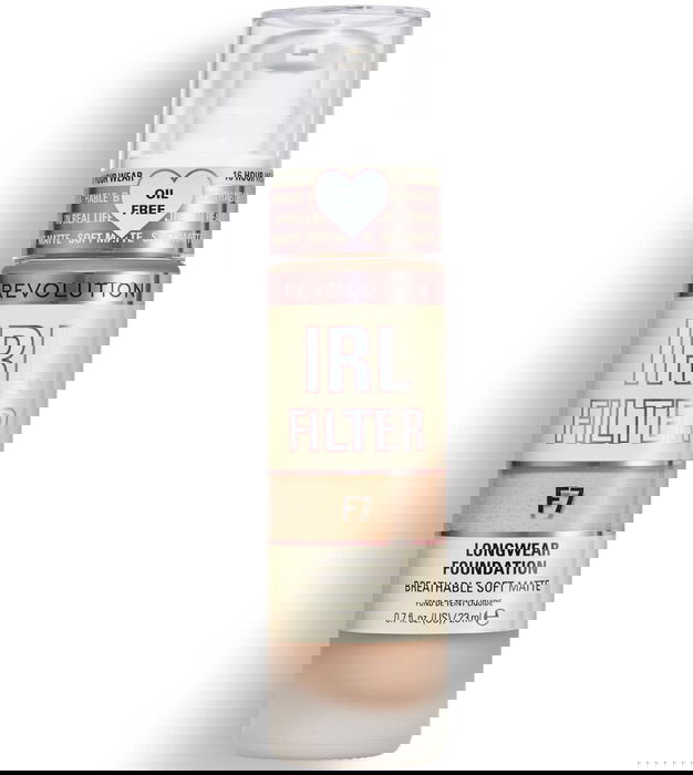 Makeup Revolution Fond de Teint Crème IRL Filter Sans Huile Longue Tenue - Teinte F7 - 23 ml Makeup Revolution Fond de Teint Crème IRL Filter Sans Huile Longue Tenue - Teinte F7 - 23 ml