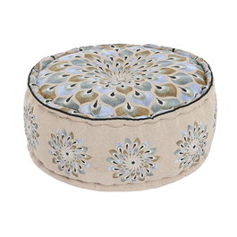 Pouf DKD Home Decor Bleu Beige