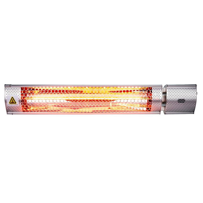 Alpina Estufa de Cuarzo Murale pour Extérieur 2000W avec Télécommande IP55 – Surface chauffage 12-18 m² – 67,5 x 10,5 x 7,5 cm Alpina Estufa de Cuarzo Murale pour Extérieur 2000W avec Télécommande IP55 – Surface chauffage 12-18 m² – 67,5 x 10,5 x 7,5 cm