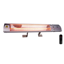 Alpina Estufa de Cuarzo Murale pour Extérieur 2000W avec Télécommande IP55 – Surface chauffage 12-18 m² – 67,5 x 10,5 x 7,5 cm