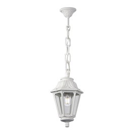 Fumagalli Sichem/Anna Suspension avec chaîne Blanc Cristal transparent E27 IP55 Résine UV Ø220 x 800 mm