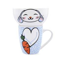 Quid Set Infantil Mug et Bol Céramique Zoo 38 cL & 50 cL