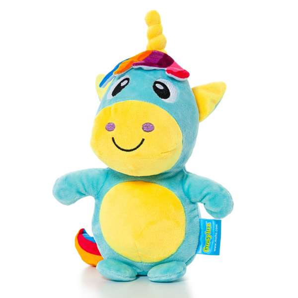 Molto Gusyluz Licorne peluche avec lumière et son - Jouet éducatif 24 cm - Fonctionne avec 2 piles AA incluses - Langues: espagnol, anglais