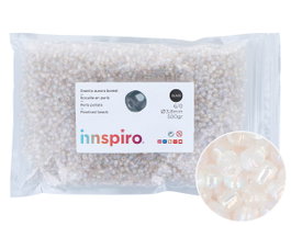 Innspiro Rocaille de verre ronde aurora boreale transparente 3,8mm 500g