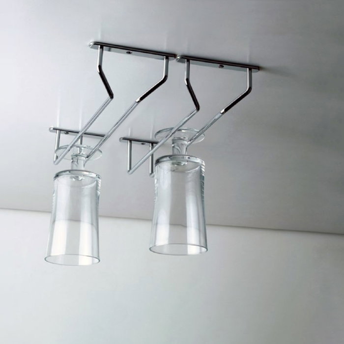 Emuca Porte-verres pour meubles Supra 1 rangée, longueur 340mm, Acier, Chromé Emuca Porte-verres pour meubles Supra 1 rangée, longueur 340mm, Acier, Chromé