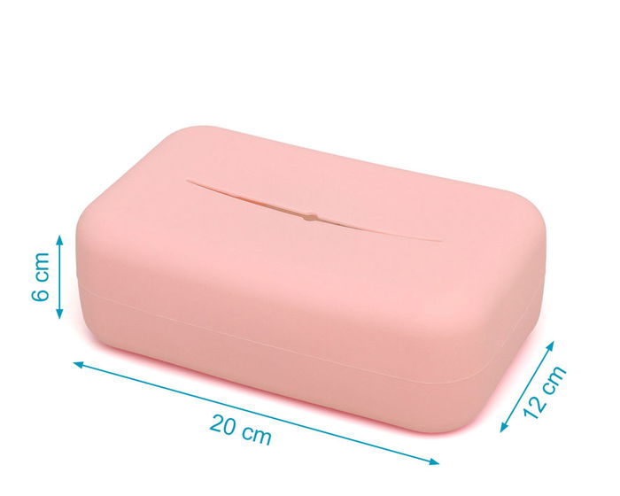 KioKids Porte-lingettes en silicone rose, pour bébé, Petits moments, facile à utiliser avec trous d'insertion et de retrait