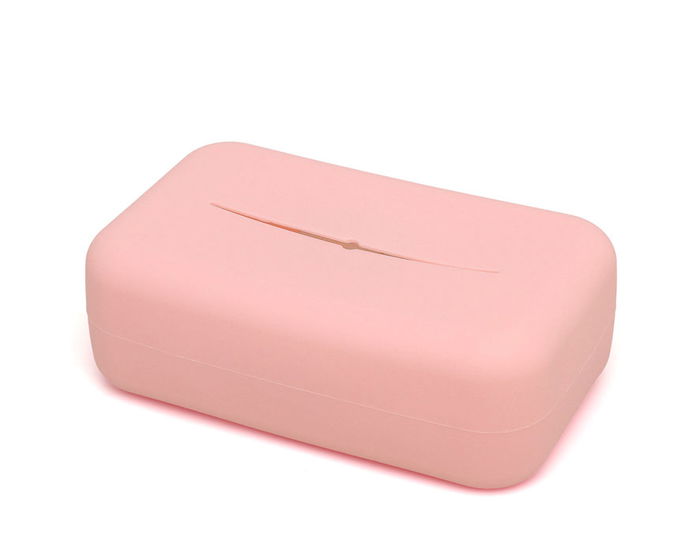 KioKids Porte-lingettes en silicone rose, pour bébé, Petits moments, facile à utiliser avec trous d'insertion et de retrait