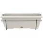 GARDEN ID Teramo - Jardinière rectangulaire avec support métal et plateau intégré, effet pierre blanche, 50 cm, 10,5 L, système auto-arrosage, éco-conçue recyclée